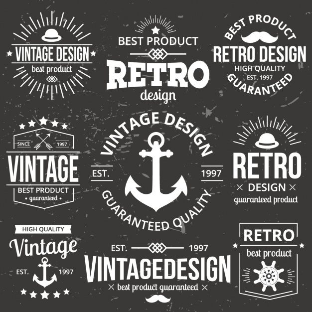 626x626 Retro Logos Collection Vector Free Download