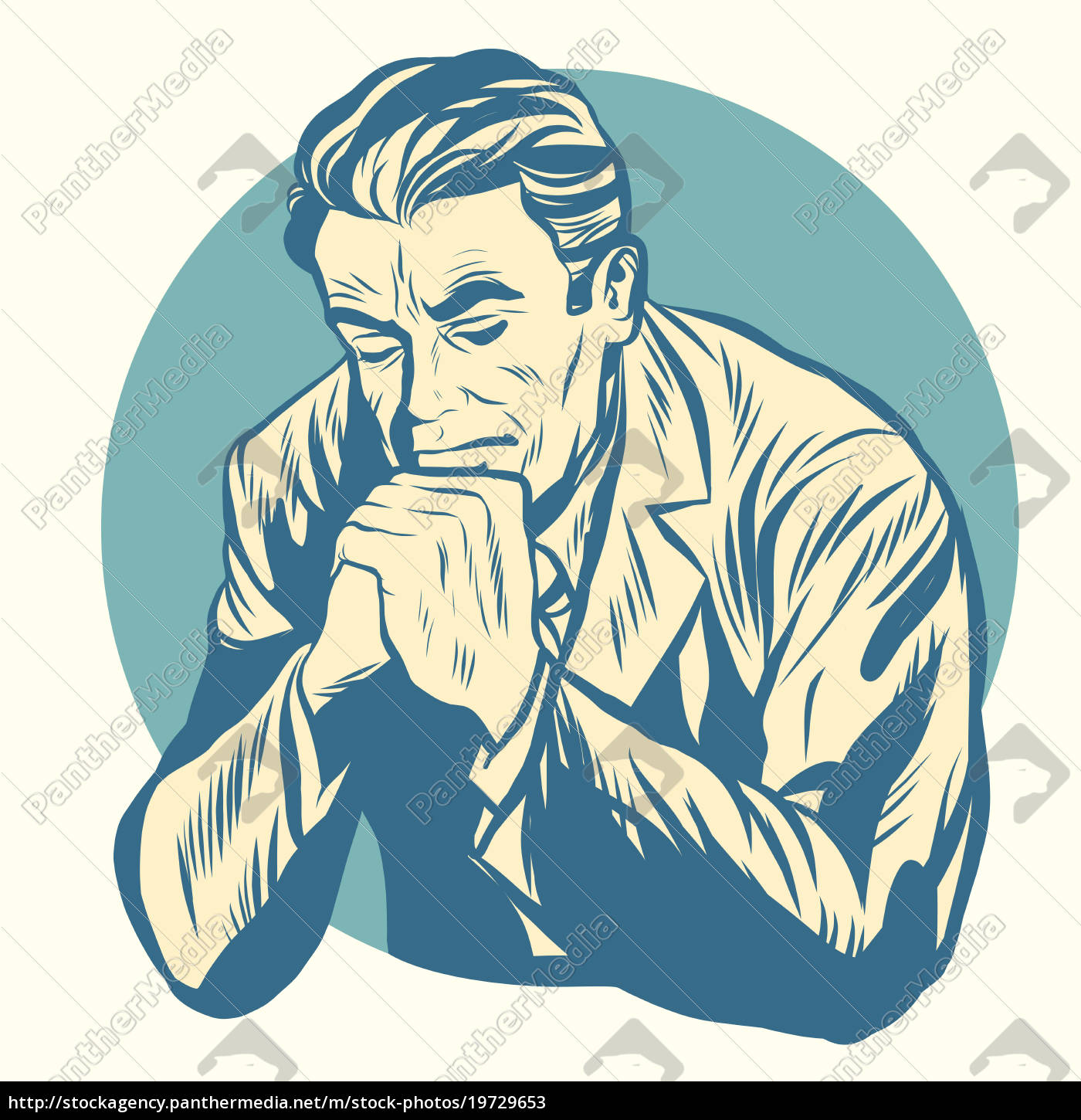 1400x1450 Retro Man Praying, Religion And Meditation