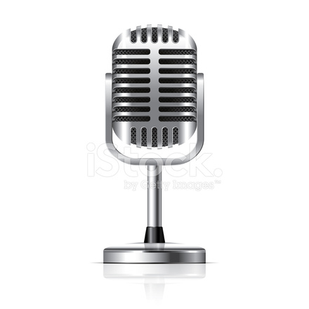 440x440 Retro Microphone Vector Illustration Stock Vector