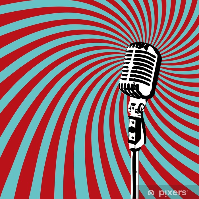 700x700 Retro Microphone Vector Wall Mural