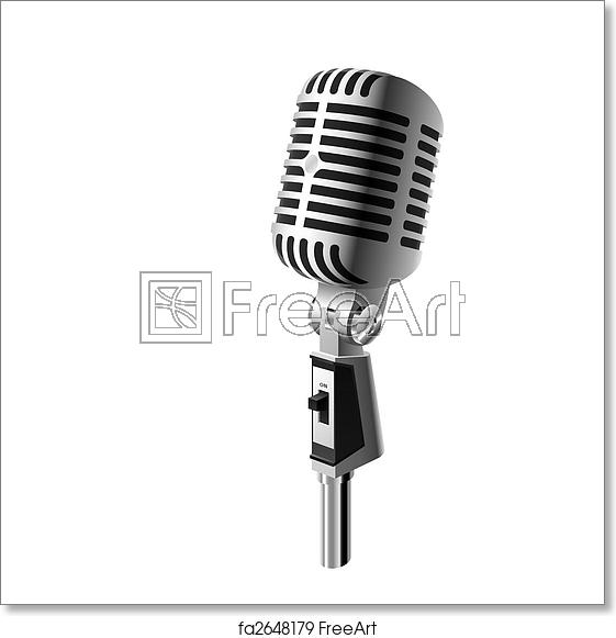 561x581 Free Art Print Of Classic Microphone Vector Illustration