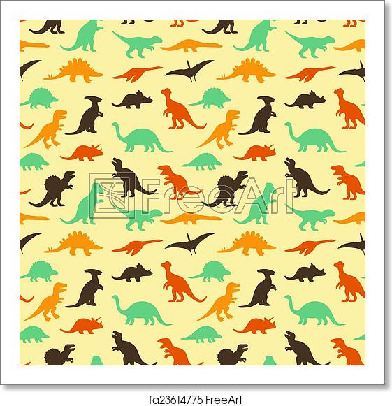 Free Art Print Of Dinosaur Baby Pattern Vector Set Silhouettes 561x581 Free Art Print Of Dinosaur Baby Pattern Vector Set Silhouettes