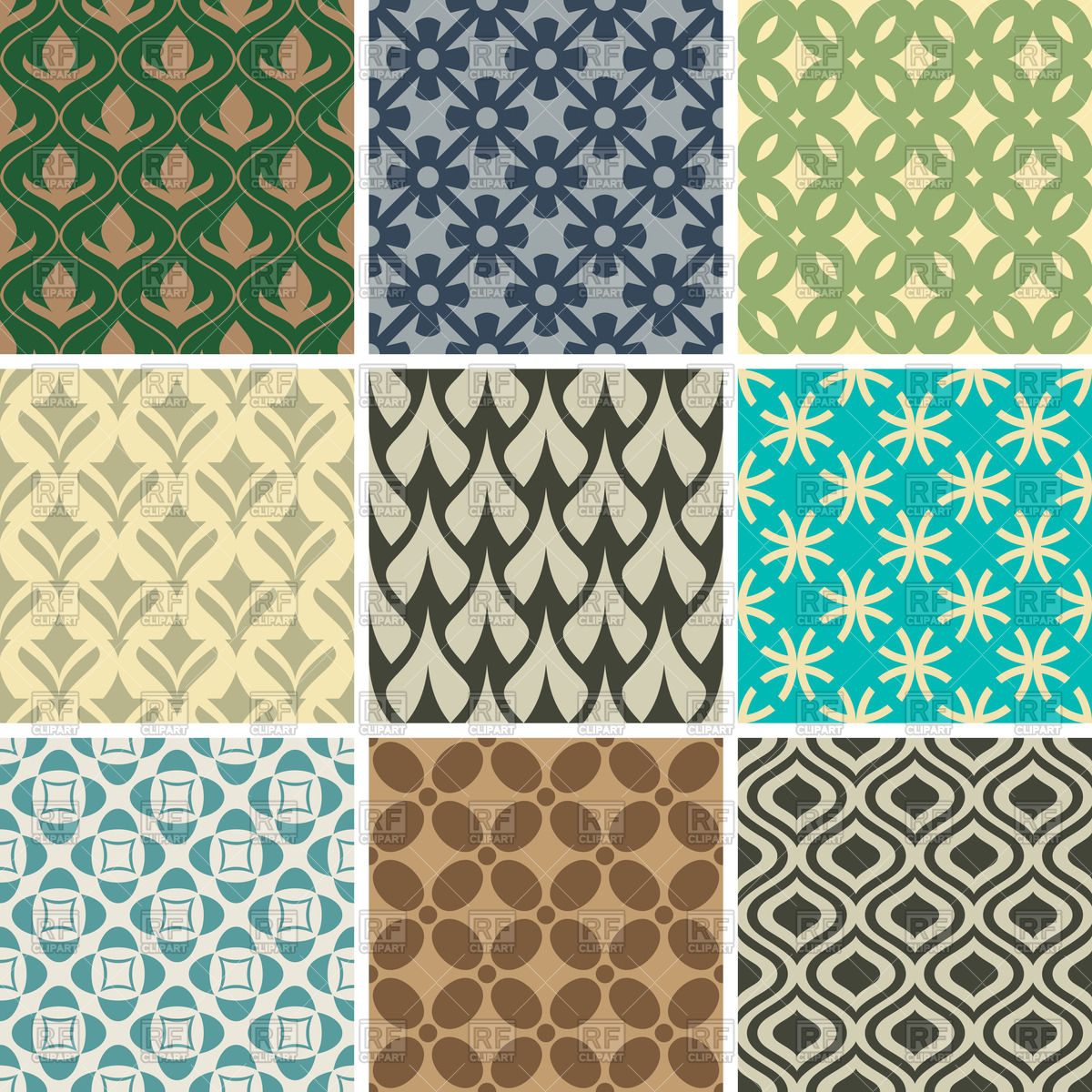 Seamless Retro Patterns 1200x1200 Seamless Retro Patterns