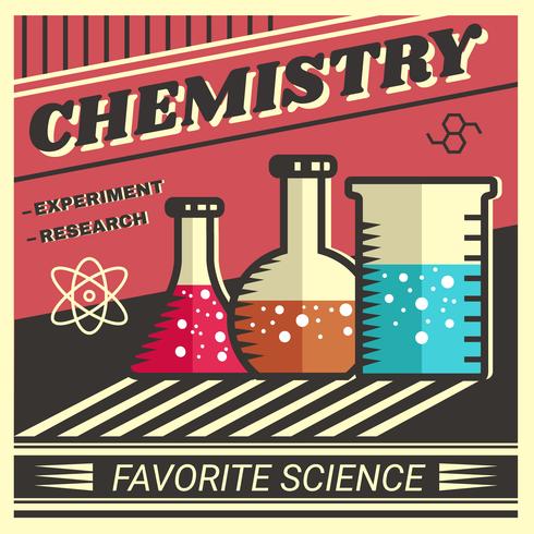 490x490 Chemistry Retro Poster Vector