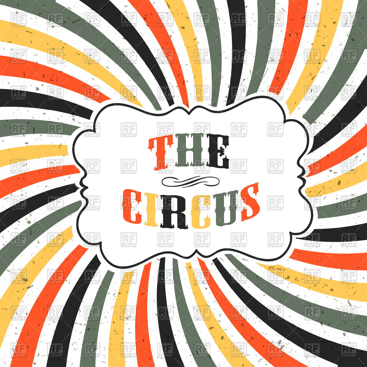 1200x1200 Circus Retro Poster With Sunburst Vector Image Of Backgrounds