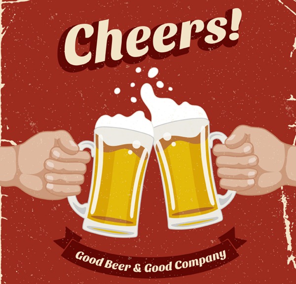 600x575 Clink Beer Retro Poster Vector Graphics My Free Photoshop World