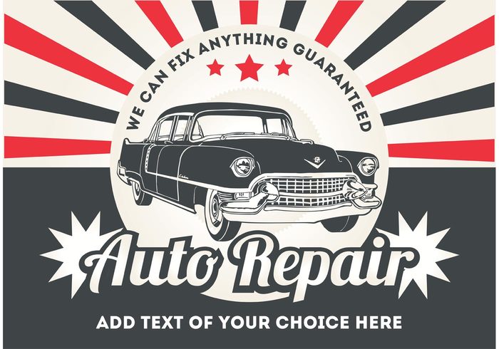 700x490 Retro Car Poster Vector