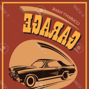 300x300 Vintage Garage Retro Poster Vector Hoodamathrun