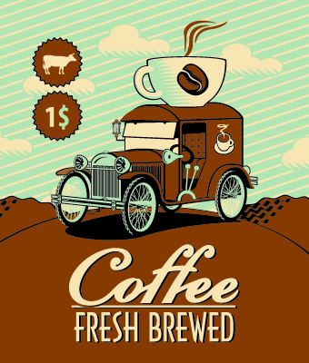 340x400 Vintage Coffee Advertising Poster Design Vector Free Download