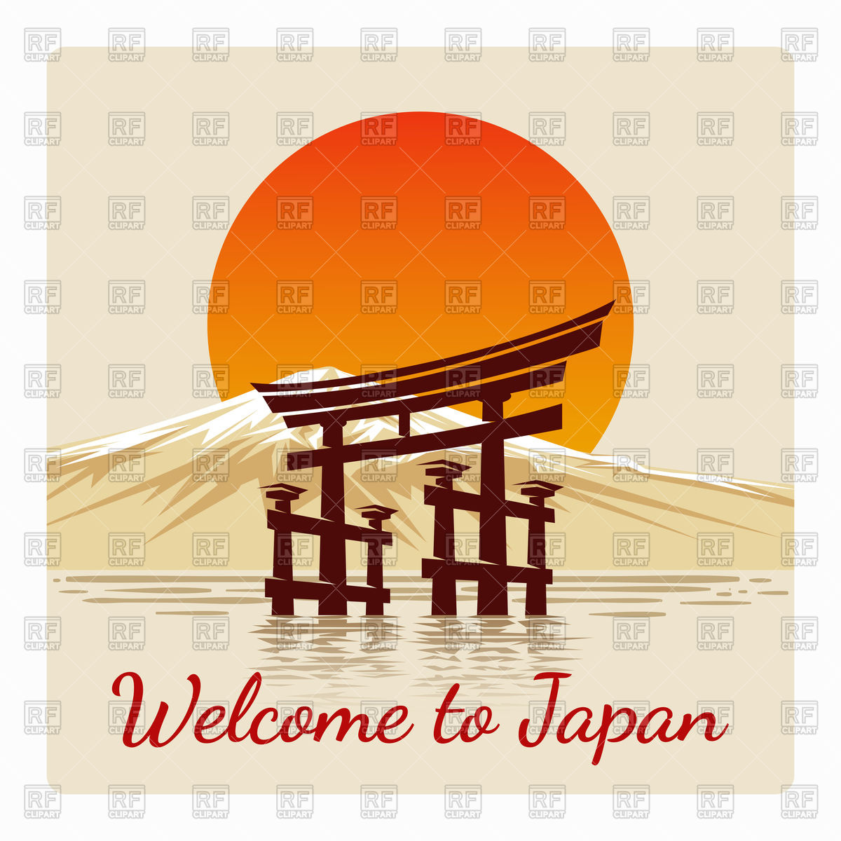 1200x1200 Welcome To Japan Retro Poster Vector Image Of Travel Vectortatu