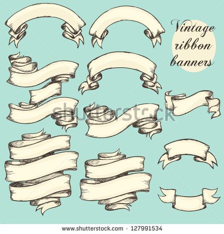 450x470 Retro Ribbon Scroll Vector Free Vector Graphics