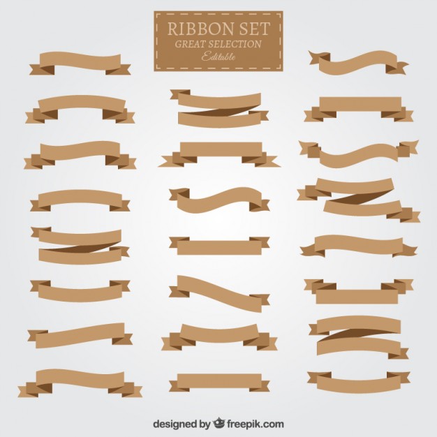 626x626 Retro Ribbons Collection Vector Free Download