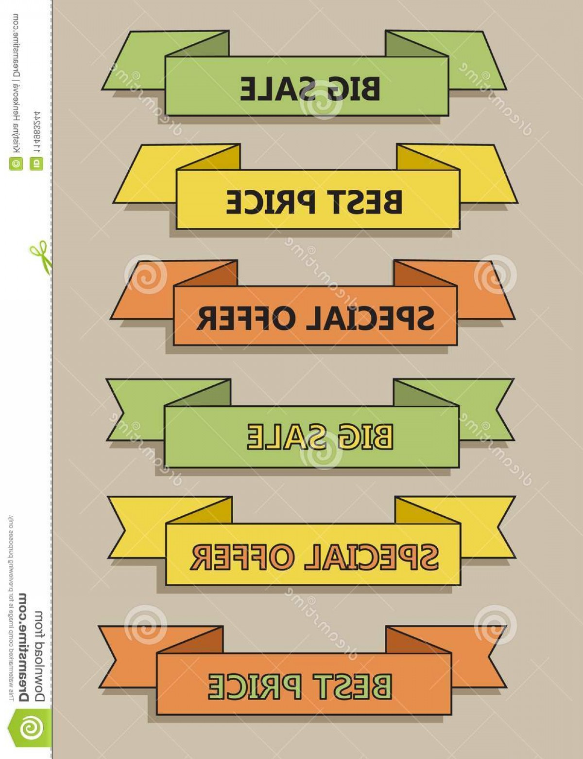 1200x1560 Vector Ribbon Banner Outline Studiogrfx