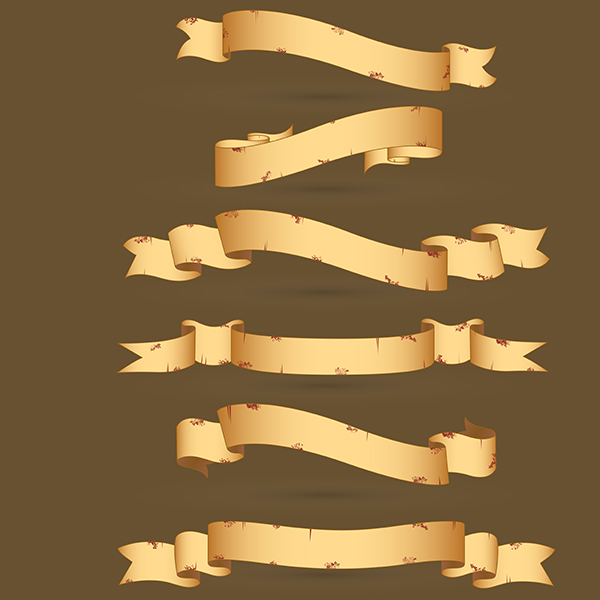 600x600 Vintage Ribbon Banners Shiny Vector Free Download