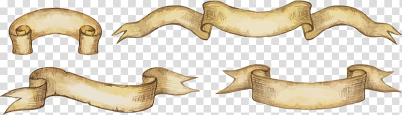 800x230 Four Yellow Ribbons Illustration, Ribbon Banner, Retro Ribbon