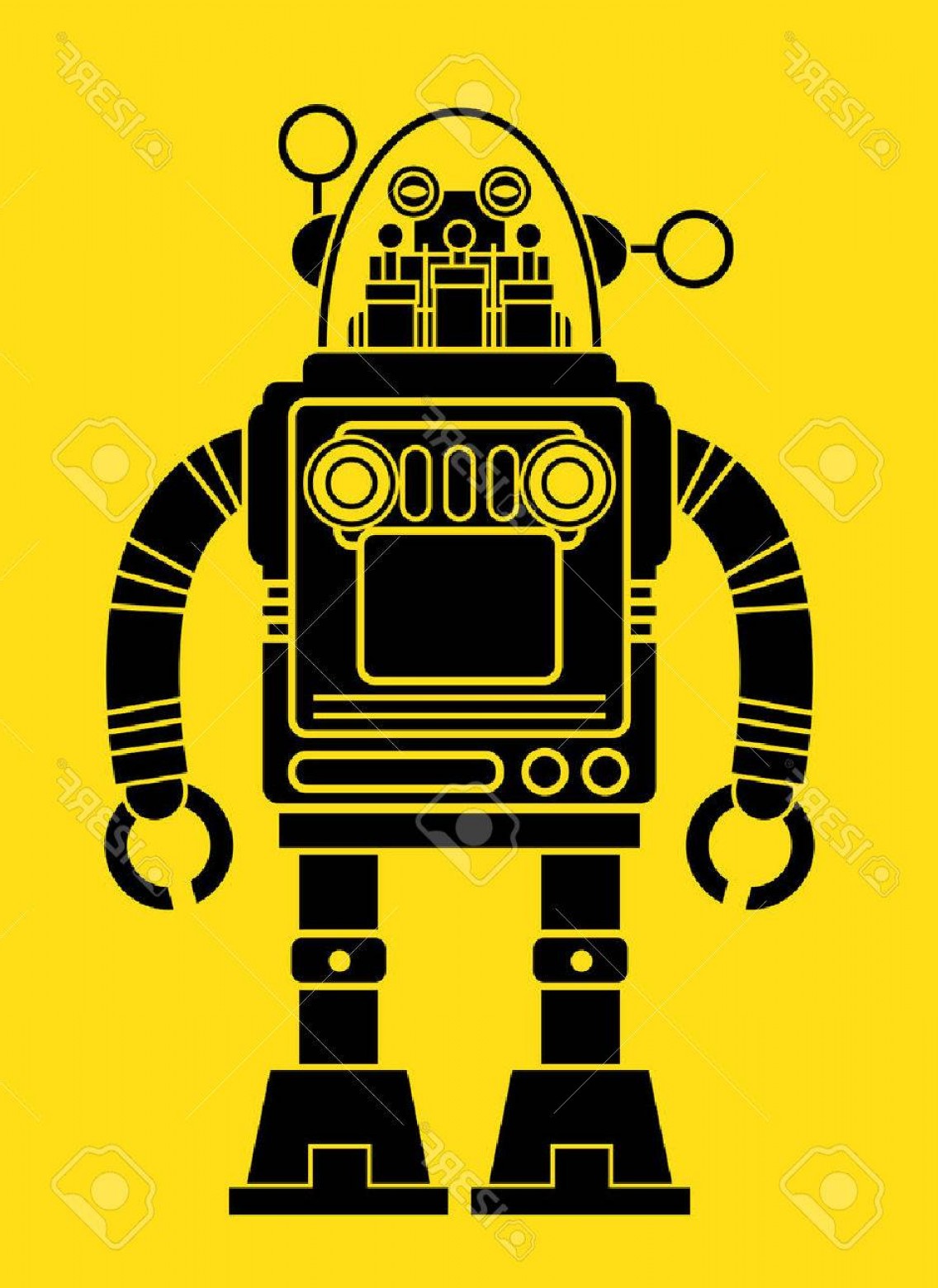 Photostock Vector Retro Tin Toy Robot Silhouette Soidergi 1136x1560 Photostock Vector Retro Tin Toy Robot Silhouette Soidergi
