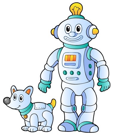 Cartoon Retro Robot 378x450 Cartoon Retro Robot