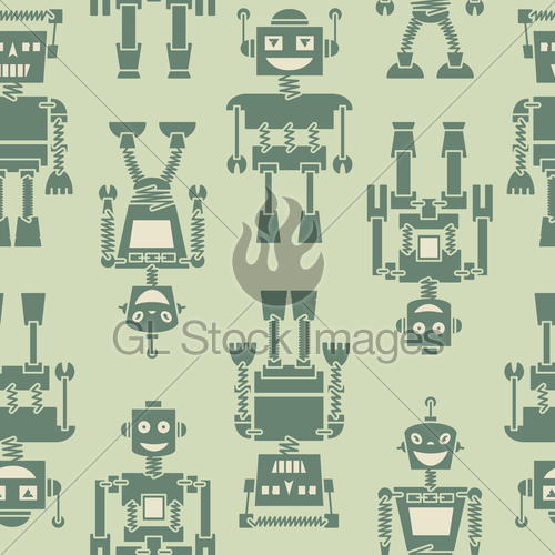 Cute Retro Robots Vector Background Seamless Pattern Gl Stock Images 500x500 Cute Retro Robots Vector Background Seamless Pattern Gl Stock Images