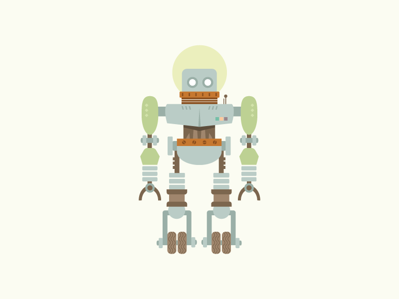 Flat Style Retro Robot Vector 800x600 Flat Style Retro Robot Vector