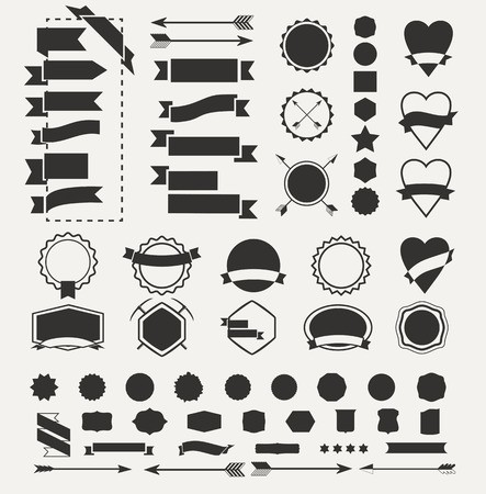 443x450 Huge Set Of Vintage Vector Badge Shapes, Collection Of Design