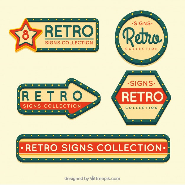 626x626 Five Outdoor Signs, Vintage Style Vector Free Download