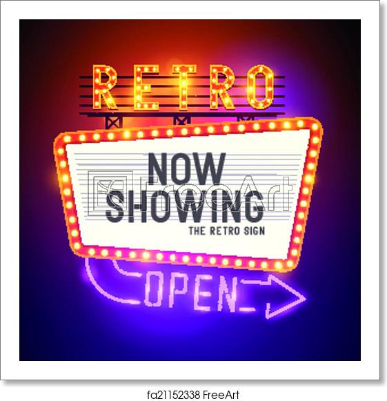 561x581 Free Art Print Of Retro Showtime Sign Vector Retro Showtime Sign