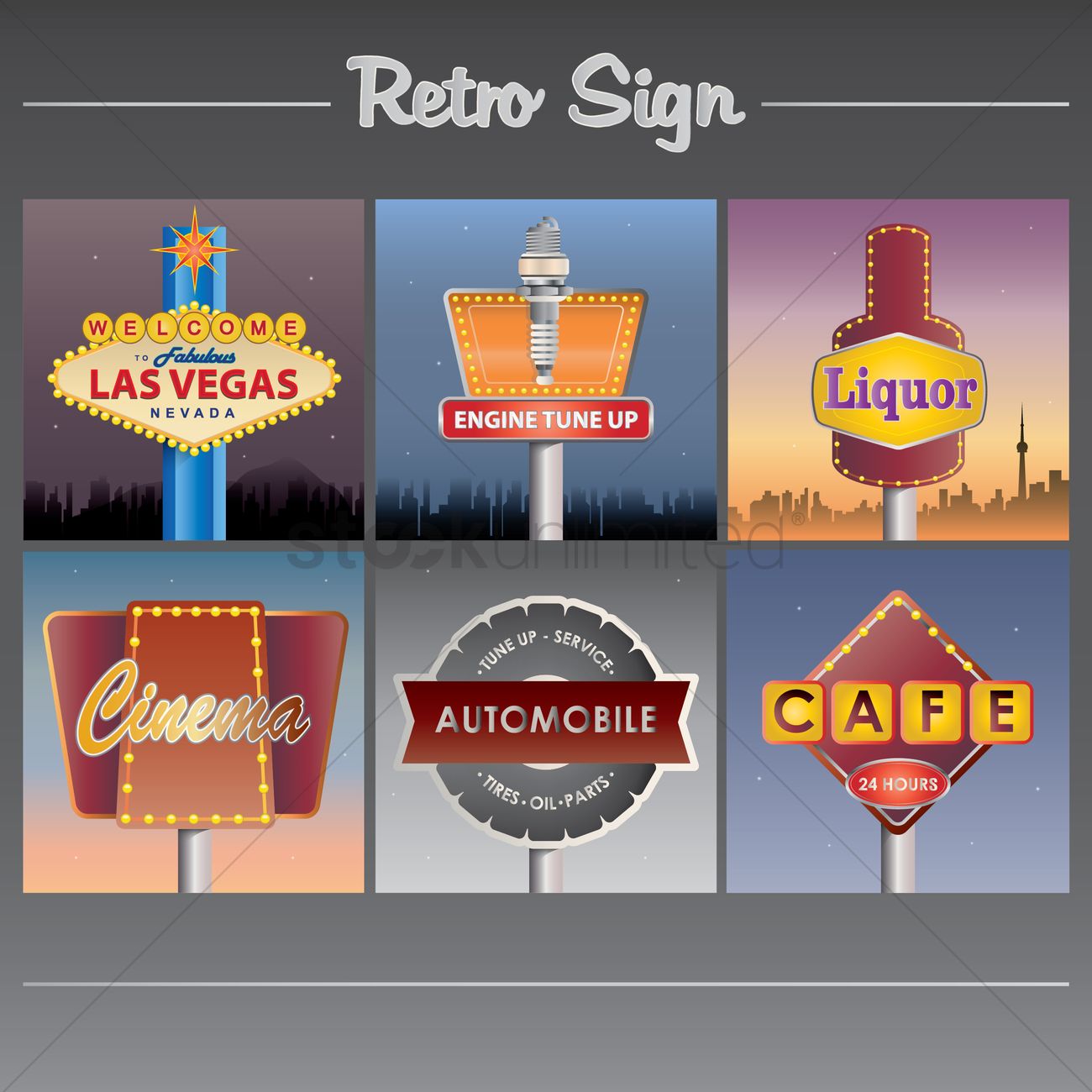 1300x1300 Retro Sign Vector Image
