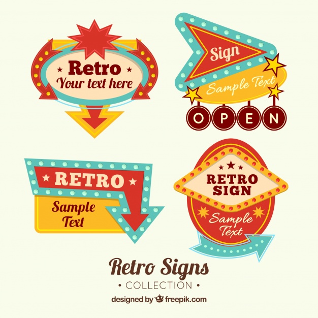 Retro Sign Vector at Vectorified.com | Collection of Retro Sign Vector ...