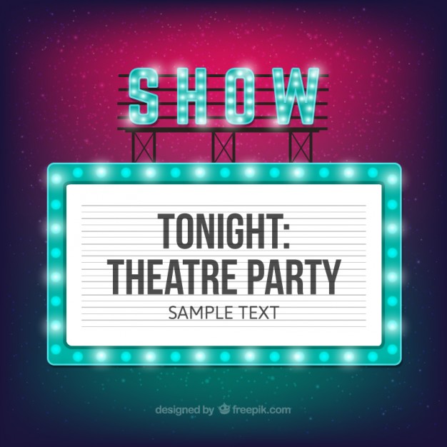 626x626 Retro Sign With Light Bulbs Vector Free Download