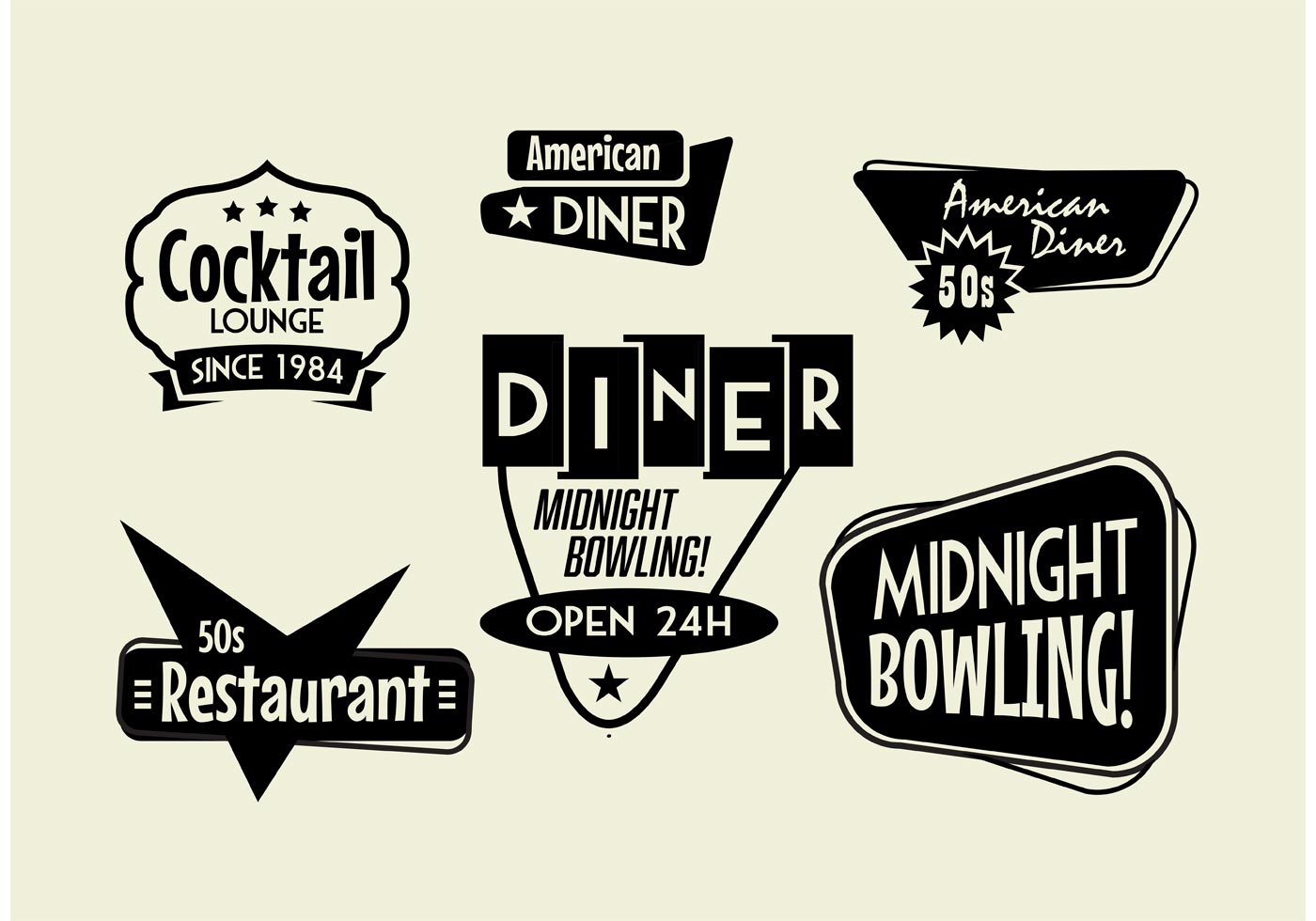 1400x980 Vintage Sign Free Vector Art