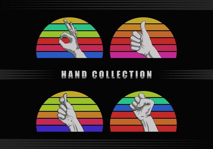Hands Doing Signs In Front Of Retro Sunset Vector 700x490 Hands Doing Signs In Front Of Retro Sunset Vector