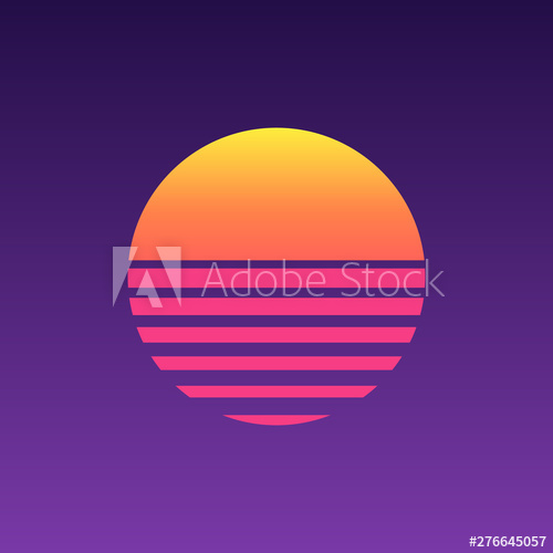 Retro Sunset Vector at Vectorified.com | Collection of Retro Sunset ...