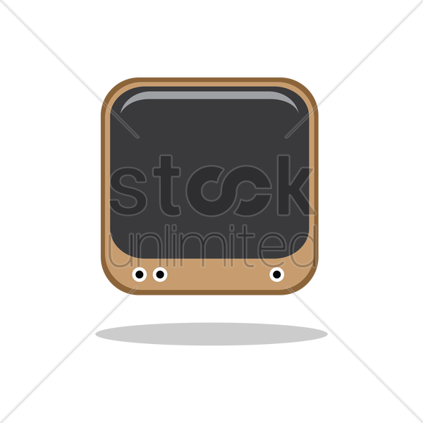 600x600 Portable Retro Tv Vector Image