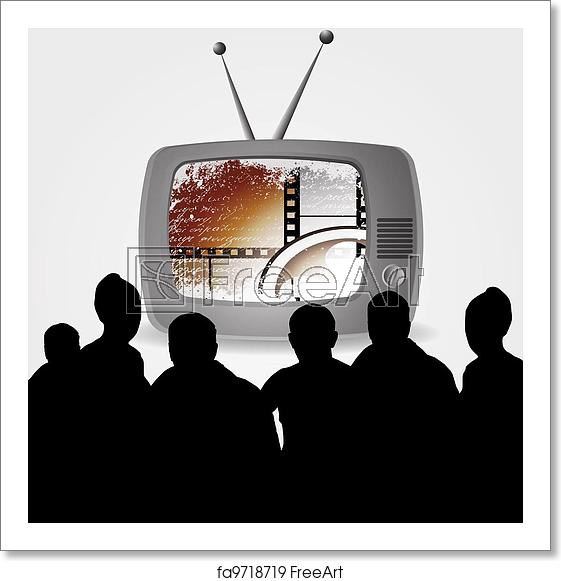 561x581 Free Art Print Of Cute Retro Tv Vector, Film Cinema Camera In Film