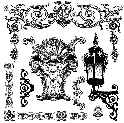 530x523 Set Vintage Of Retro Borders Vector Art Over Millions Vectors