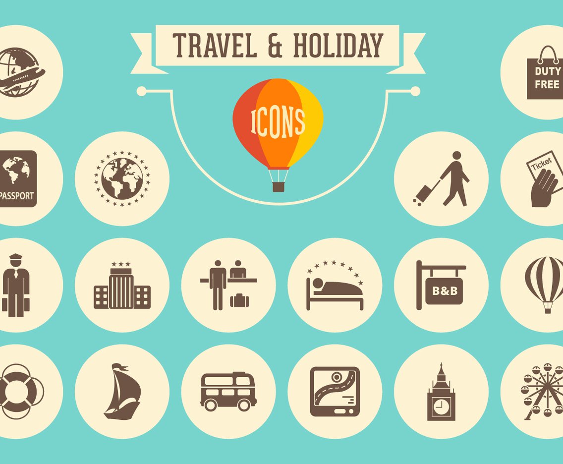 1136x936 Travel And Holiday Retro Icons Vector Art Graphics