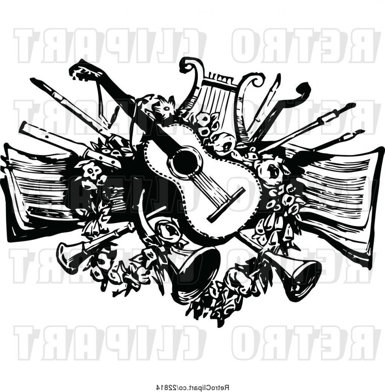 1228x1252 Vector Art Vintage Guitar Lamaison