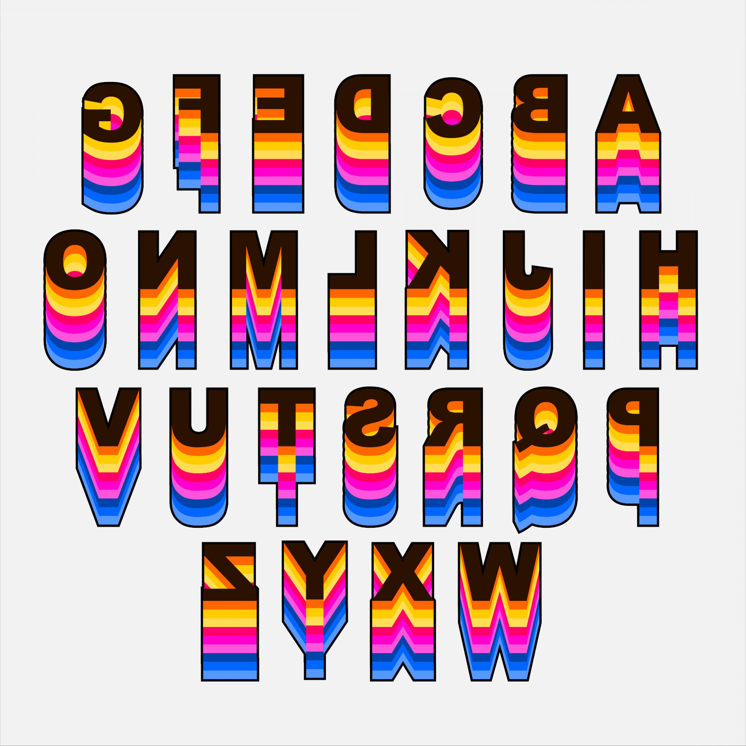 Retro Rainbow Alphabet Vector Png Transparent Geekchicpro 2400x2400 Retro Rainbow Alphabet Vector Png Transparent Geekchicpro