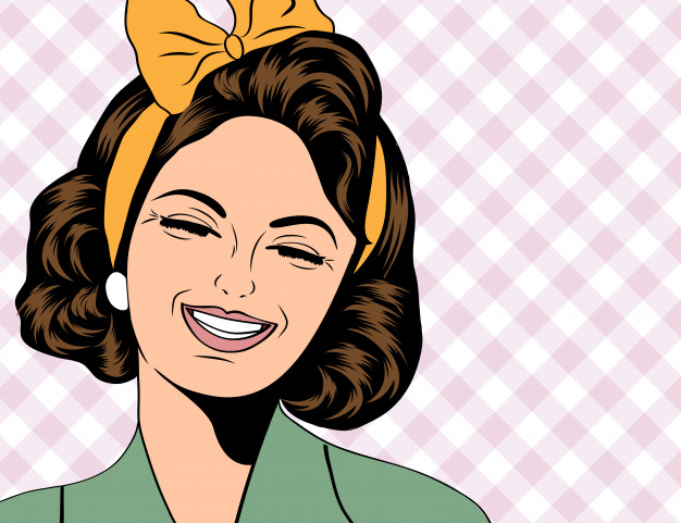 626x481 Pop Art Cute Retro Woman In Comics Style Laughing Vector Premium