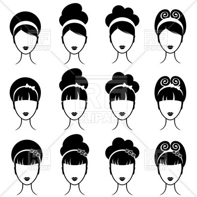 400x400 Retro Women's Hairstyle Vector Image Of People Bariskina