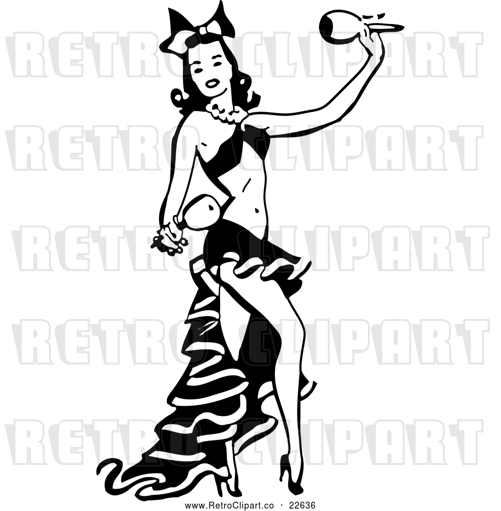 1024x1044 Vector Clip Art Of A Retro Woman Dancing With Maracas