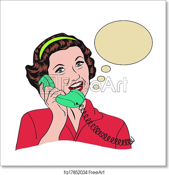 561x581 Free Art Print Of Popart Comic Retro Woman Talking