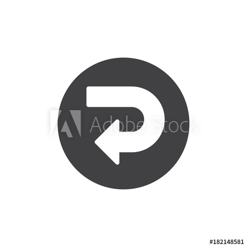 500x500 Return Navigation Arrow Icon Vector, Filled Flat Sign, Solid