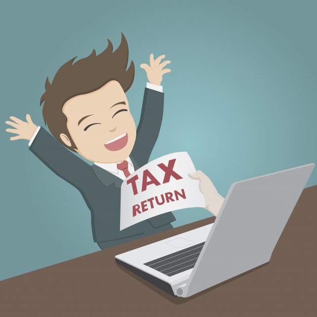 626x626 Tax Return Concept Businessman Received Online Payment Tax Return