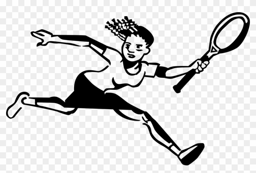840x568 Vector Illustration Of Tennis Player Runs To Return