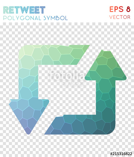 429x500 Retweet Polygonal Symbol Awesome Mosaic Style Symbol Fascinating