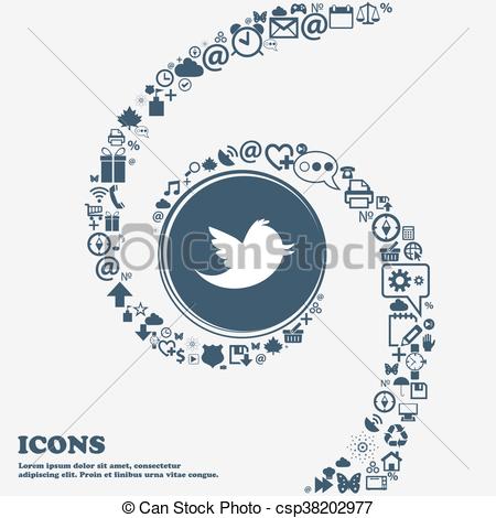 450x470 Messages Retweet Icon Sign In The Center Around The Many