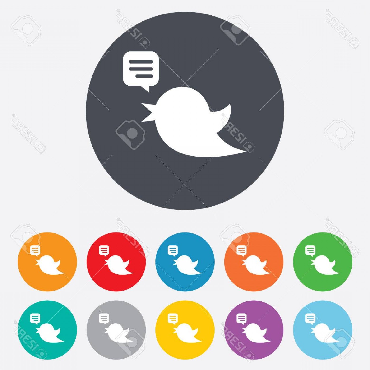 1560x1560 Photostock Vector Bird Icon Social Media Sign Short Messages