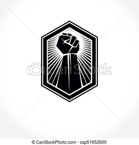 Revolution Leader Abstract Sign, Vector Red Clenched Fist 450x470 Revolution Leader Abstract Sign, Vector Red Clenched Fist