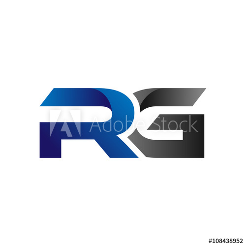 500x500 Modern Simple Initial Logo Vector Blue Grey Letters Rg